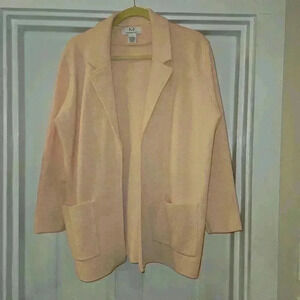 Magaschoni Womens Wool Blend Open Cardigan Pink Peach Size Large